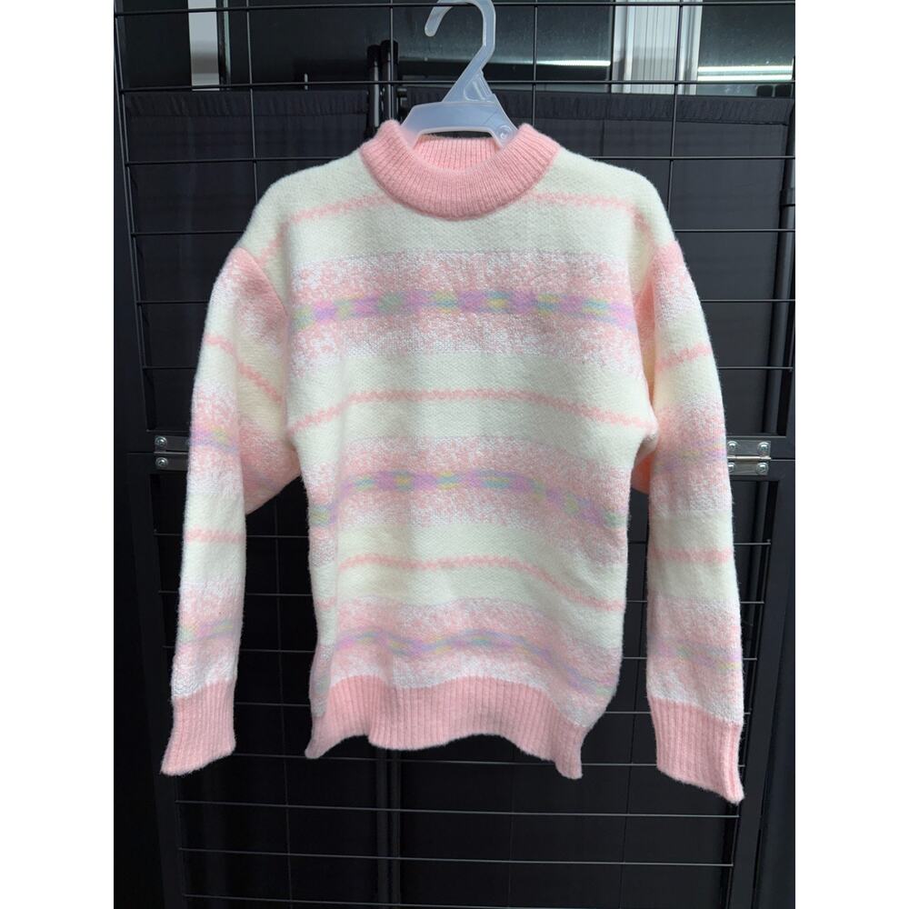 Atogsazn Kids Girls Knitted Sweater Children Crewneck Long Sleeve Sweaters Winte